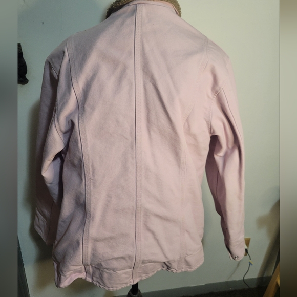Vintage Carhartt Women's Heavy Pink Brown Fur Lined Jacket SZ. Lg Regular - Picture 11 of 11